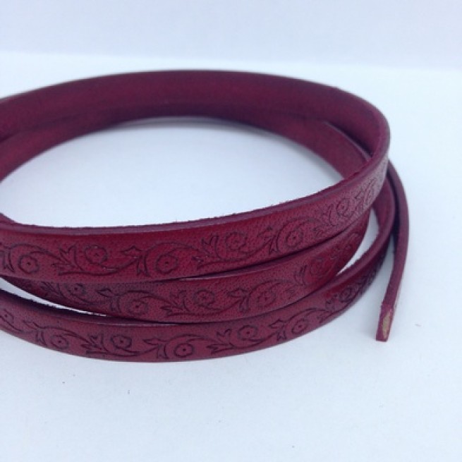 Шнур шкіра STAMP 8х2 мм тип U0873 бордо Італія